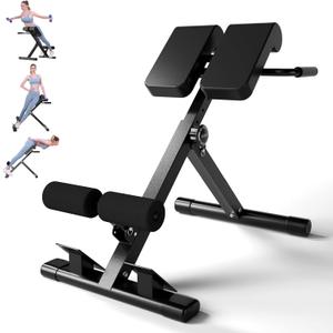 Adjustable Roman Chair with 330 lb Capacity, Foldable Incline Hyperextension Bench, Multi-Function Home Gym Back Extension Machine for Glutes, Hamstrings & Lower Back Strength Training