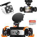 4 Channel Dash Cam 360 View, LOFOV 1080P Front and Rear Inside, Left Right Dash Camera for Cars, Free 64GB SD Card,Multi-Ch Dash Camera, Black Box Trafflc Recorder,Night Vision,24H Parking Mode