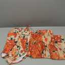 GRACE KARIN Women's One Piece Swimsuits with Cover Up Skirt Tummy Control V Neck Bathing Suits Orange Floral, Small