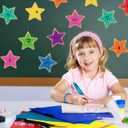 Seajan 108 Pcs Confetti Star Cutouts for Classroom 5.5 Inch Large Bulletin Board Paper Star Decor Assorted Colors Accent for DIY Craft Office School Projects Party Supplies