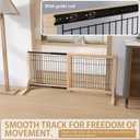 YOCAN Adjustable Freestanding Dog Gate for Doors & Stairs, 23.6" Tall, 23.645.3" Wide, Wood & Metal Pet Gate, No Drill Pressure Mount, Indoor Safety Barrier (Black/Natural)