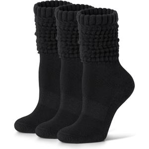 FITRELL Slouch Socks for Women, 3 Pairs Soft Cotton Knee High Scrunch Tube Boot Socks
