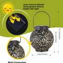 Set of 1 Solar Lantern Outdoor Hanging Decorative Lights for Garden Patio Porch Decorations. (Black)