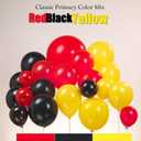 154Pcs Monster Catcher Balloon Arch Kit - Red Yellow Black Party Decorations with Lightning Bolt & Star Foil Balloons - for Boys Fire Power Super Hero Racing car Theme Party Supplies, Standard