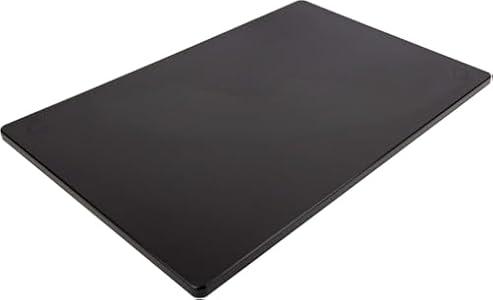 Thirteen Chefs Large 18 x 12 Black Plastic Cutting Board - 1/ 2" Thick HDPE for Restaurants and Professional Kitchens, Black
