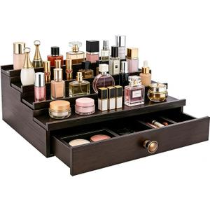 4 Tier Wooden Perfume Stand Cologne Jewerly Organizer