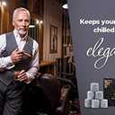 Whiskey Stones Gift Set of 6 with Wooden Storage Tray and Forceps: Chill Any Beverage Without Dilution. Round Granite Rocks Cool Cocktails and Scotch Better Than Ice.