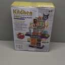 Play Kitchen for Toddlers, Kids Kitchen Playset Toddler Girl Toys with Cooking Stove Steam, Sink and Food Pretend Cooking Set Toy for 3 4 5 Year Old Kid Birthday (Blue)