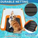 VOFiTNY Inflatable Dog Pool Ramp Portable Floating Ladder for Dogs, Puppy Docks, and Water Plank for Inground Pools and Lakes (4ft x 3.3ft x 4in, Orange)