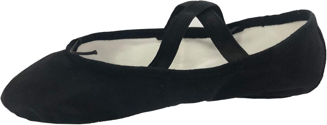 Danzcue Adult Split Sole Canvas Ballet Slipper (Black)