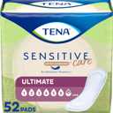 TENA Incontinence Pads, Bladder Control & Postpartum for Women, Ultimate Absorbency, Extra Coverage, Long, Sensitive Care, 52 Count