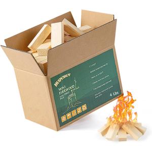 Mini Fire Sticks Wood,5" Lengths Kiln Dried Pine Small Firewood,Barkless Kindling Fire Logs,Fire Pit Accessories Great for Stove Mesa XL,Tabletop Firepit,Pizza Oven Wood,4Lbs