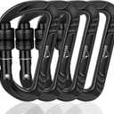 Heavy Duty Lightweight Locking Carabiner Clips D Ring for Camping Hiking Outdoor Gym etc, Carabiner with Lock Small Carabiners for Dog Leash & Harness