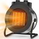 Elevoke Space Heaters for Indoor Use, 1500W PTC Electric Heater with 90°Adjustable Angle, Fast Safety Heat, Small Portable Heater for Office Home(Silver)