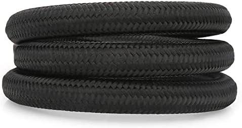 Pack of 2, 8AN Fuel Hose Line Stainless Steel Nylon Braided Oil Gas Fuel Line Hose 1 Meter