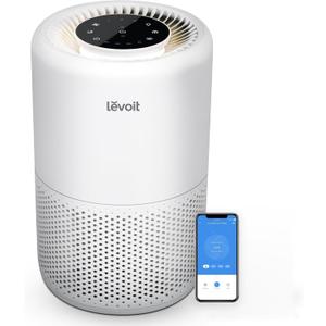 LEVOIT Air Purifier for Home Bedroom Dorm Room, Smart & Voice Control, AHAM VERIFIDE, 3-in-1 Filter With HEPA Sleep Mode, for Pollen, Pollutants, Smoke, Dander, Dust, Core 200S-P, White