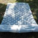 Sleeping Pad for Camping, Inflatable Sleeping Mat with Pillow, Camping Pad with Built-in Foot Pump, Lightweight Camping Mattress Pad for Car Camping, Backpacking, Tent and Hiking (Full (Grey))