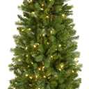 National Tree Company 6.5 ft Pre-Lit Downswept Douglas Fir Slim Artificial Christmas Tree, 300 LED Lights, 640 Tips, PowerConnect, Foot Pedal, 10 Light Functions, Includes Stand, Green
