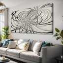 abstract Wall Art Framed Ready to Hang Wall Art Modern artwork Fantasy Paintings Black and white abstract lines Wall Art Prints Canvas Painting 29x58"Large Size for Living Room Bedroom Office Decoration (58L" x 29W", Gray-silver line)