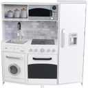 KidKraft Large Wooden Play Kitchen with Lights & Sounds, Icemaker, Play Phone, White, Gift for Ages 3+