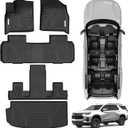 YITAMOTOR Floor Mats & Cargo Liner Fit for 2018-2025 Chevrolet Traverse 7 Seats, Custom Fit All-Weather TPE Rubber Car Mats Liners Chevy Traverse Accessories