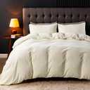 JELLYMONI Beige Velvet Duvet Cover King Size - Ultra Soft Flannel Comforter Cover, 3-Piece Luxury Fluffly Duvet Cover with 8 Corner Ties & Zipper Closure