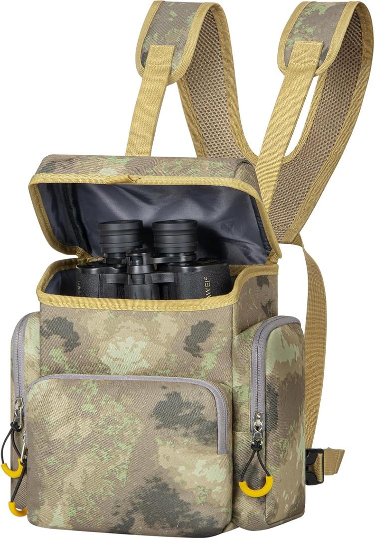 Binocular Harness Chest Pack - Lightweight Binocular Case with Rangefinder Pouch & Waterproof Rain Cover - for Hunting, Birdwatching, and Hiking
