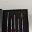 Kolinsky Sable Brushes Miniature 5PCS Professional Fine Detail Micro Artist Paint Brush Set for Watercolor, Acrylic, Oil, Model, Paint by Numbers (Purple)