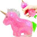 3 Pack Unicorn Stress Relief Balls | Squishy Dough Ball for Party Favors and Adults, Animal Squish Stress Balls for Vase Filler and Home Decoration | Stretch, Pull, Squishy Squeeze Stress Ball 