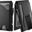 typecase Tactical Wallet for Men Card Holder: Pop Up Card Case, Genuine Leather, Smart, RFID Blocking, Slim, Minimalist, Thin, Front Pocket - 9-13 Card Capacitiy, ID Window, Money Clip (Black)