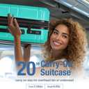 KYME Carry On Luggage 22x14x9 Airline Approved,Hardshell Carry On Suitcase with Tsa Lock,Small Suitcases with Wheels,Travel Luggage for Men Women,Expandable Carry-On 20 Inch,Baby Blue