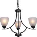 3 Light Shaded Contemporary Chandeliers with Alabaster Glass Black Rustic Light Fixtures Ceiling Hanging Mid Century Modern Pendant Lighting for Bed Room Dining Room Foyer Living Room
