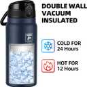Fanhaw 20 Oz Insulated Stainless Steel Water Bottle with Chug Lid Wide Mouth, Leak-Proof, BPA-Free Ideal for Kids, Adults, Sports, Gym, and Outdoor Use (Navy Blue)