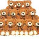 Teddy Bears Bulk 12 Packs Teddy Bear Stuffed Animal Plush Toys Gift for Kid Girlfriend, 13.5 Inches Dark Brown Stuffed Bears for Christmas Valentine's Day Birthday Wedding Party