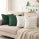 Vermeyen St Patricks Day Pillow Covers 18 x 18 inch Set of 2 3D Embroidered Shamrock Pillow Soft Plush Faux Fur St Patricks Day Decorations for SOFE Bedding Holiday