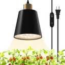 Hanging Grow Lights for Indoor Plants, 18W Full Spectrum Pendant Grow Light with 660nm Red Light, Hanging Plant Lights with Timer, 16.4FT Long Power Cord for Tall Plants, Flowers