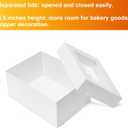Wowxyz 12pcs 14x10x6.5 Cake Boxes Rectangle Quarter Sheet 1/4 Sheet Bakery Boxes with Window - Donuts, Pastry Baking Cake, Pie White Cardboard Treat Packaging