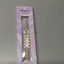 Minyee Compatible with Apple Watch Band 42/46/38/40/41/44/45/49mm Women, Dressy Pretty Stainless Steel Metal Strap Fancy Studded Designer Link Bracelet for iWatch Series 11 10 9 8 7 6 5 4 SE/Ultra 3 (Starlight)