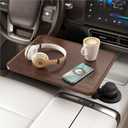 360° Rotating Wood Car Tray & Desk for Laptop  Steering Wheel Cup Holder Table, Car Accessories for Women & Men, Compatible with Tesla Model Y/3/S, Ford F150/Explorer/Maverick & Most Vehicles