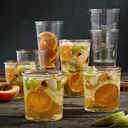 Glaver's Drinking Glasses Set of 8 Mixed Glassware Set, 4 Highballs 17 Oz., 4 Whiskey Glasses 13 Oz., Great For Cocktail Whisky and other Beverages. Dishwasher Safe.