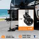 2,500lbs Dual 6" Trailer Jack Swivel Caster with Upgraded Spoked Wheels and Reinforced Bracket, Black