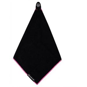 Double-D Golf Magnetic Golf Towel Supporting Breast Cancer Research, Black