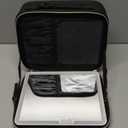 Haofy Portable LED Makeup Bag Stylish Large Capacity 3 Color Lights Dimmable Travel Makeup Bag LED Mirror (Black)