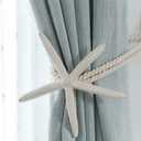 CHICTIE 2 Pieces Natural Starfish Curtain Tiebacks Rope Drape Cotton Tie Band Drapery Holdbacks Beige White Room Dcor for Indoor/Outdoor