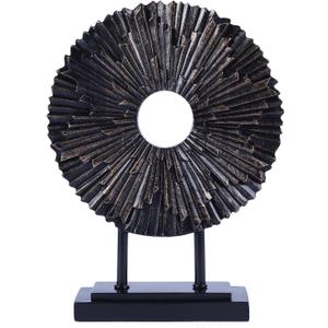 Minimalist Round Statue Above Cabinet Decor Kitchen, Modern Decorative Sculpture Home Decorations for Living Room Coffee Table, Office Decor Items, Center Pieces Decoration (Black)