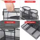 Marbrasse Desk Organizer and Accessories4-Tier Paper File Letter Tray Accessories & Workspace Desk Organizers with Drawer and 2 Pen Holders for School Home Office Supplies (Black)