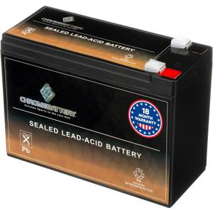 CB CHROMEBATTERY 12V 10Ah SLA Battery  Rechargeable Power for Alarm Systems, Emergency Lights, Toys, Scooters, Solar Backup & More  F2 Spade Terminal  Sealed Lead Acid Deep Cycle Design