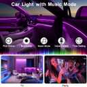 Interior Car LED Strip Lights with Wireless APP & Remote Control, RGB 2 in 1 Car Ambient Lighting Kit with 158 Inches Fiber Optic, Inside Neon Dash Strip with Music Mode