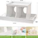 Diaper Caddy Organizer, Changing Table Organizer, Wooden Diaper Organizer for Nursery, Baby Diaper Storage Organizer with Removable Dividers (White, Rectangular Size)