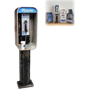 Generic Miniature American Payphone in 1:12 Scale, Mini Vintage Style Phone Booth Mailbox Model Decoration, Suitable for Collection and Scene Building Mini Dollhouse Furniture Accessories (Payphone)